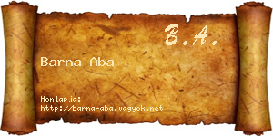 Barna Aba névjegykártya