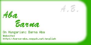 aba barna business card